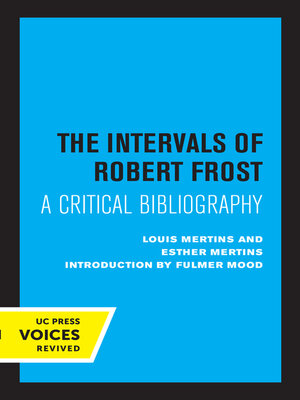 cover image of The Intervals of Robert Frost